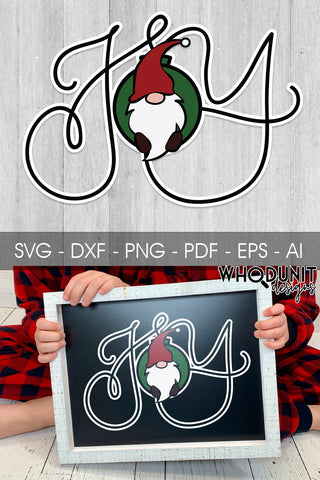 Chritmas Gnome SVG | Joy | Gnome cut file SVG Whodunit Designs 