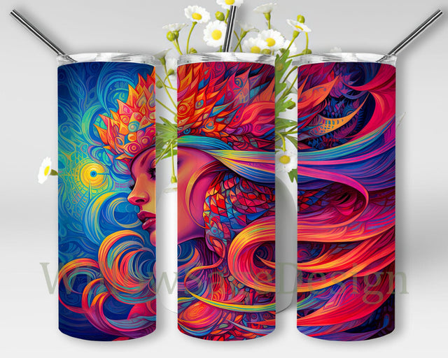 Chromatic Cadence 20oz Skinny Tumbler Png, Vibrant Psychedelia 20oz Tumbler Custom Design, Psychedelic Colors Vibrant Colors 20oz Tumbler Print, Psychedelic Poster Sublimation WillowSageDesign 