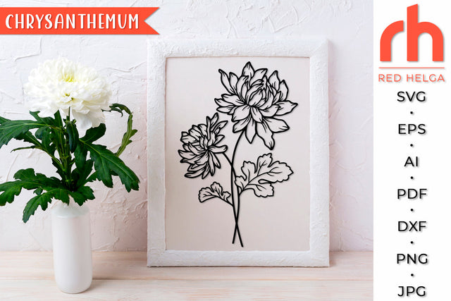 Chrysanthemum SVG - Scorpio Flower Cut File SVG RedHelgaArt 