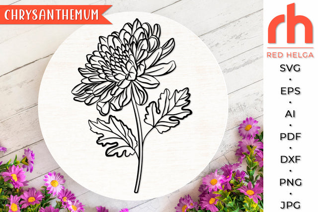 Chrysanthemum SVG - Scorpio Flower Cut File SVG RedHelgaArt 
