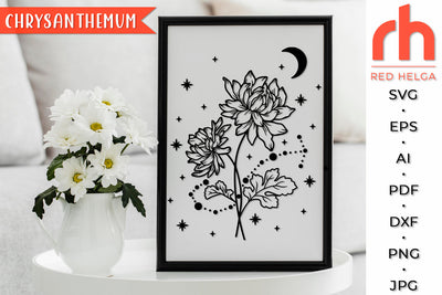 Chrysanthemum SVG - Scorpio Flower Cut File SVG RedHelgaArt 