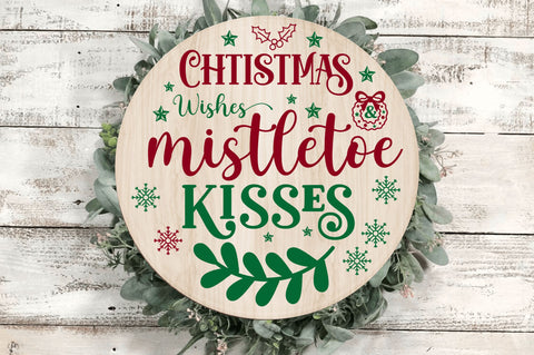 Chtistmas wishes & mistletoe SVG Design SVG Regulrcrative 
