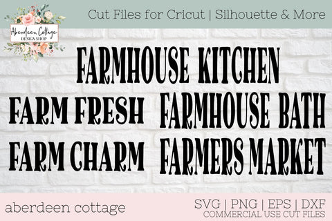 Chunky Farmhouse Signs Typography SVG Mini Bundle SVG Aberdeen Cottage 