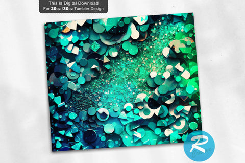 Chunky Green Glitter 20 oz / 30 oz Tumbler PNG Sublimation Regulrcrative 