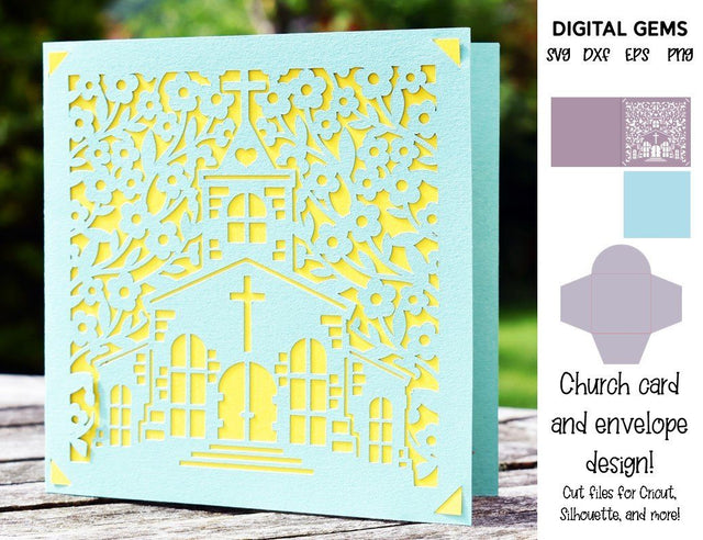Church card and envelope design SVG Digital Gems 