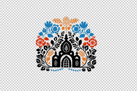 Church folk art, SVG file SVG Boertiek 