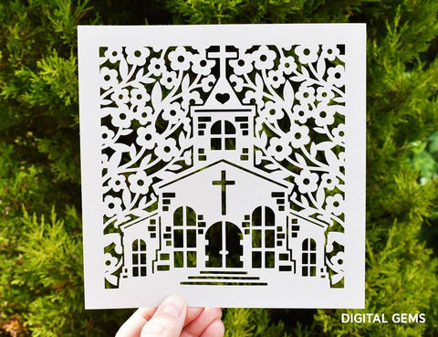 Church paper cut design SVG Digital Gems 