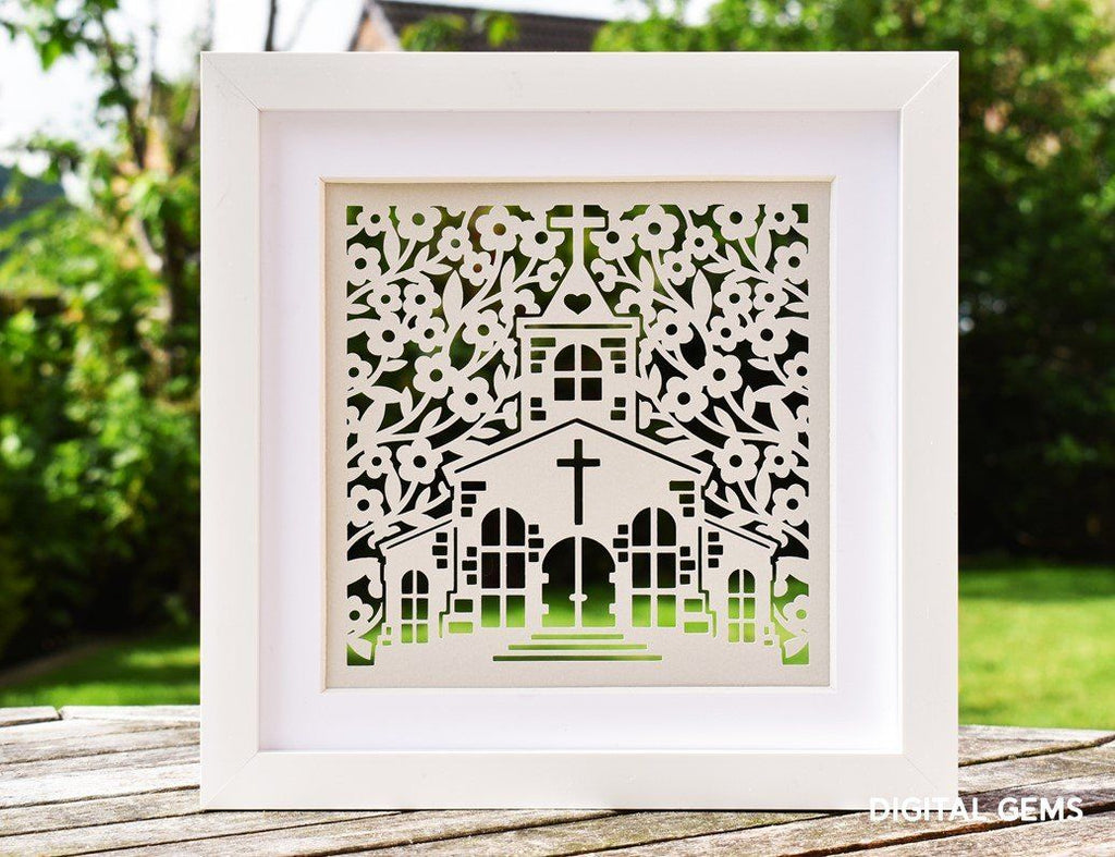 Church paper cut design - So Fontsy