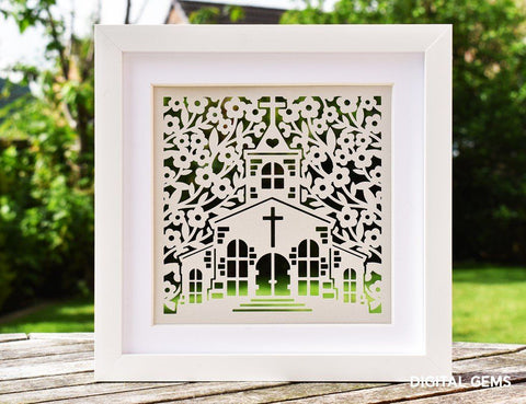 Church paper cut design SVG Digital Gems 