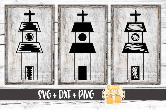 Church Set - Religious Chapel SVG PNG DXF Cut Files SVG Cheese Toast Digitals
