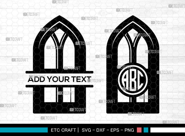 Church Windows Monogram, Church Windows svg, Gothic Windows Icon Svg, Gothic Windows Svg, Arch Windows Svg, Windows svg, Church Windows SVG ETC Craft 