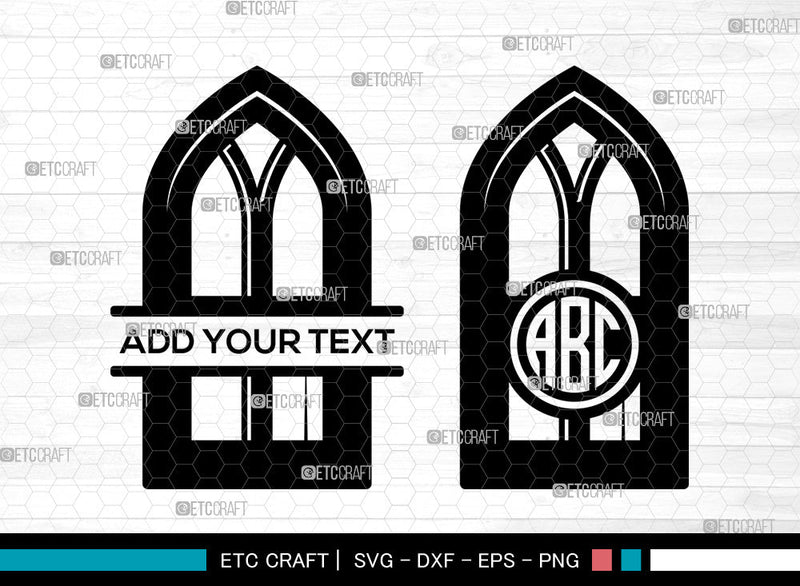Church Windows Monogram, Church Windows svg, Gothic Windows Icon Svg, Gothic Windows Svg, Arch Windows Svg, Windows svg, Church Windows SVG ETC Craft 