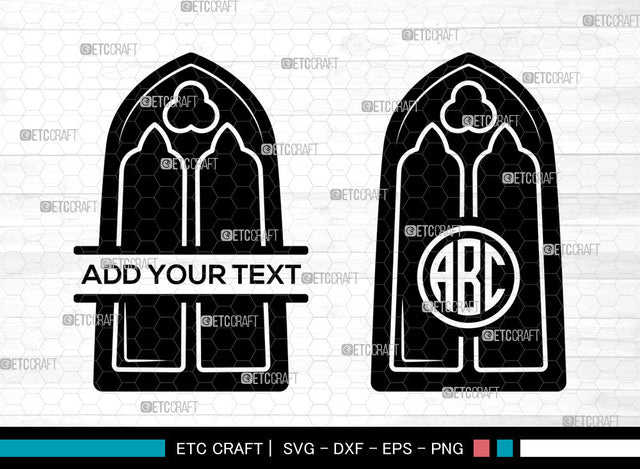 Church Windows Monogram, Church Windows svg, Gothic Windows Icon Svg, Gothic Windows Svg, Arch Windows Svg, Windows svg, Church Windows SVG ETC Craft 