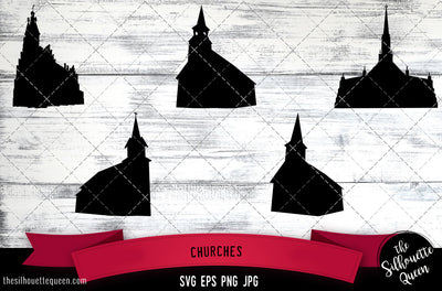 Churches Silhouette Vector SVG SVG Loveleen Kaur 