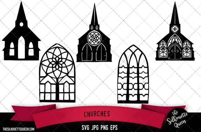 Churches SVG -Vector Art Commercial & Personal Use- Cricut,Silhouette,Cameo,Vinyl Cut SVG Loveleen Kaur 