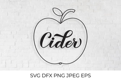 Cider calligraphy lettering and hand drawn apple SVG LaBelezoka 