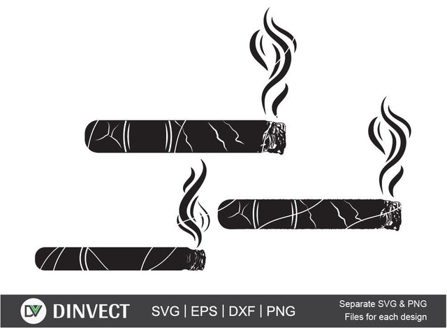 Cigar SVG, Cigarette clipart, Smoke Silhouette, Tobacco SVG, Cigar Clipart, Cigar Silhouette, Files for Cricut, Design Space, Craft File, Cut File, Silhouette Studio, Cutting Machine, Cameo, Vinyl Designs, Iron On Decals, Digital File, Instant Download SVG Dinvect 