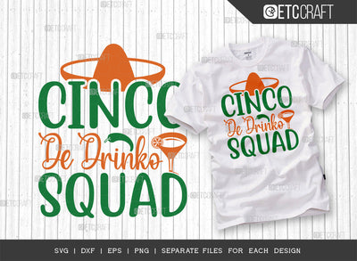 Cinco De Drinko Squad SVG Cut File | Cinco De Mayo Svg | Mexican Svg | Maracas Svg | Mustache Svg | Sombrero Svg | Mexican Quote Design SVG ETC Craft 