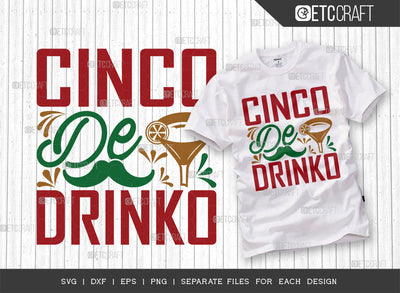 cinco de drinko SVG Cut File, Cinco De Mayo Svg, Fiesta Svg, Mexican Svg, Maracas Svg, Fiesta Squad Svg, Mexican Quote Design, ETC T000403 SVG ETC Craft 