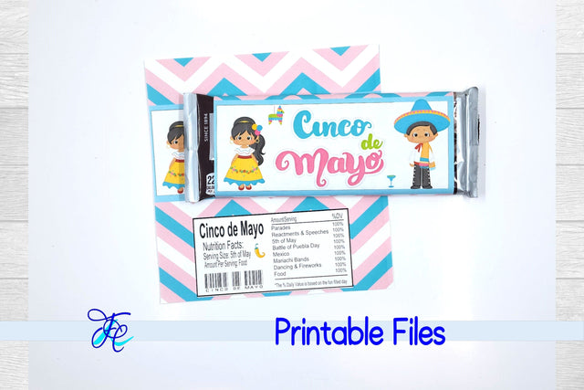 Cinco de Mayo Candy Bar Wrapper 3D Paper Family Creations 