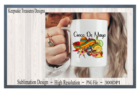 Cinco De Mayo, Fiesta Design With Multiple Uses, Cinco De Mayo Clipart, Digital Download, Sublimation PNG, Sublimation Keepsake Treasures Designs LLC. 