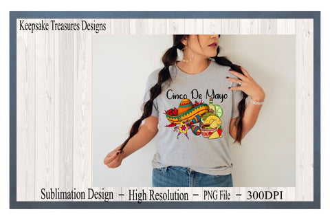 Cinco De Mayo, Fiesta Design With Multiple Uses, Cinco De Mayo Clipart, Digital Download, Sublimation PNG, Sublimation Keepsake Treasures Designs LLC. 