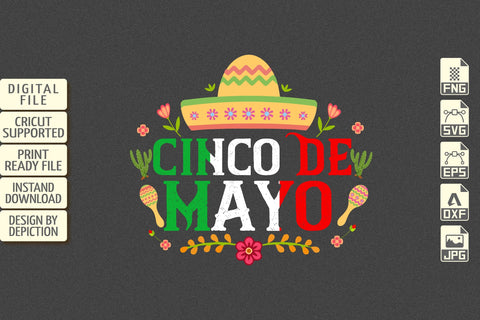 Cinco De Mayo Hat T-Shirt, Happy Cinco De Mayo Shirt, Cinco De Mayo Flower Shirt Print Template Sketch DESIGN Depiction Studio 