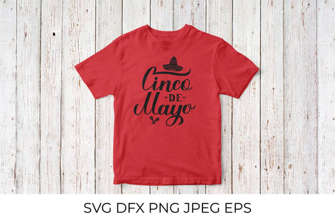 Cinco De Mayo lettering with Sombrero and maracas SVG LaBelezoka 