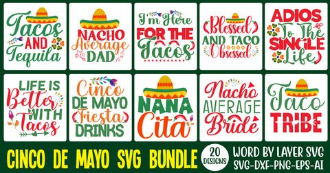 Cinco De Mayo SVG Bundle, fiesta svg, sombrero svg, maracas svg, margarita svg, tacos svg, svg designs, svg quotes, svg sayings, SVG Rafiqul20606 