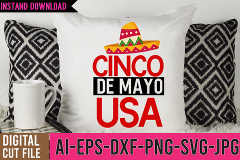 Cinco De Mayo USA SVG Cut File ,Cinco De Mayo USA SVG Design SVG BlackCatsMedia 