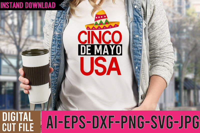 Cinco De Mayo USA SVG Cut File ,Cinco De Mayo USA SVG Design SVG BlackCatsMedia 