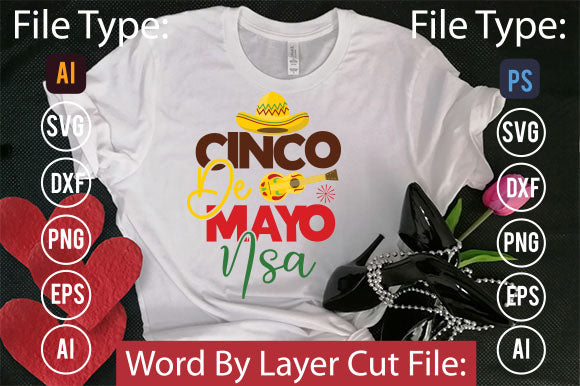 Cinco De Mayo USA SVG Cut File SVGs,quotes-and-sayings,food-drink mini-bundles,print-cut,on-sale Clipart Clip Art Sublimation or Vinyl Shirt Design SVG DesignPlante 503 