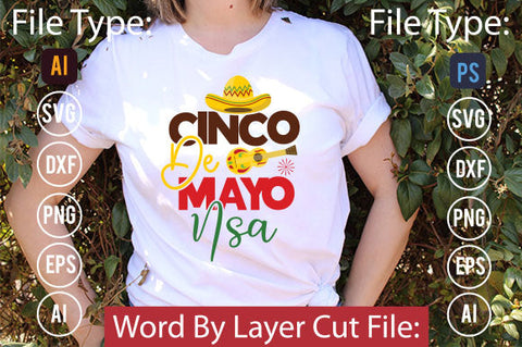Cinco De Mayo USA SVG Cut File SVGs,quotes-and-sayings,food-drink mini-bundles,print-cut,on-sale Clipart Clip Art Sublimation or Vinyl Shirt Design SVG DesignPlante 503 