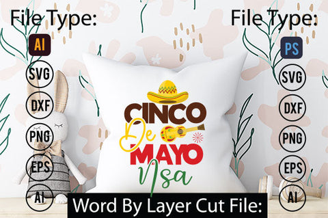 Cinco De Mayo USA SVG Cut File SVGs,quotes-and-sayings,food-drink mini-bundles,print-cut,on-sale Clipart Clip Art Sublimation or Vinyl Shirt Design SVG DesignPlante 503 