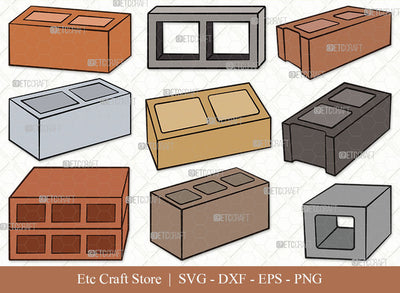Cinder Block SVG, Cinder Block Clipart, Building Blocks Svg, Concrete Blocks Svg, Bricks Svg, Toy Bricks Svg, Building Brickss Svg, Blocks Bundle SVG ETC Craft 