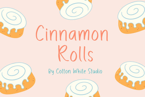 Cinnamon Rolls Font Cotton White Studio 