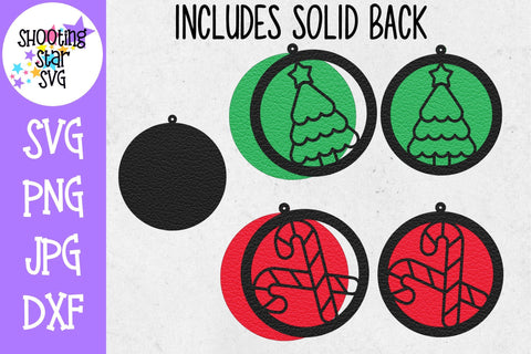 Circle Christmas Earring SVG Template - Earring SVG SVG ShootingStarSVG 