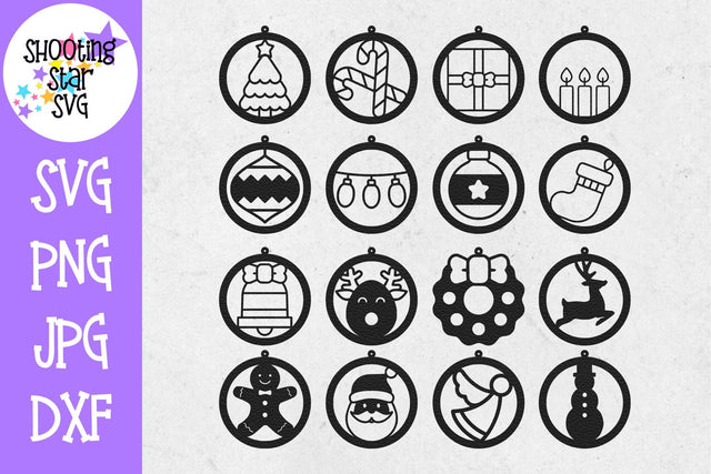Circle Christmas Earring SVG Template - Earring SVG SVG ShootingStarSVG 
