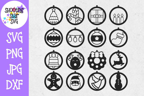 Circle Christmas Earring SVG Template - Earring SVG SVG ShootingStarSVG 