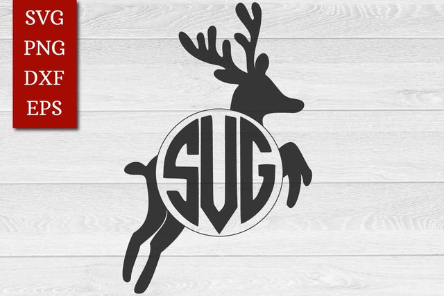 Circle Christmas Monogram | Monogram Frame SVG SVG Ikonart Design Shop 