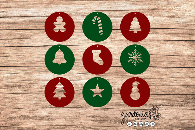 Circle Christmas Tags SVG SVG Gardenias Art Shop 