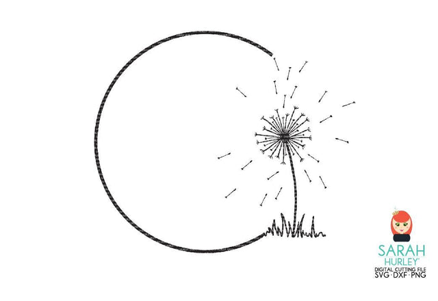 Circle Dandelion Frame SVG Sarah Hurley 