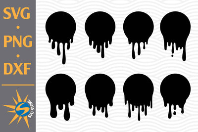 Circle Dripping Silhouette SVG, PNG, DXF Digital Files Include SVG SVGStoreShop 