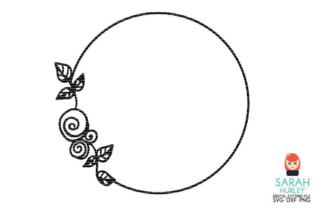 Circle Floral Frame SVG Sarah Hurley 