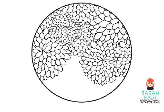 Circle Flower Background SVG Sarah Hurley 
