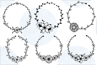Circle Frame SVG Bundle, Wreath SVG, Floral Frames Monogram SVG SVG D2PUTRI, SVG BUNDLE, SUBLIMATION BUNDLE, T SHIRT DESIGNS BUNDLE 