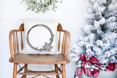 Circle Frame SVG, Christmas SVG Monogram, Snowflake Frame. SVG Elinorka 