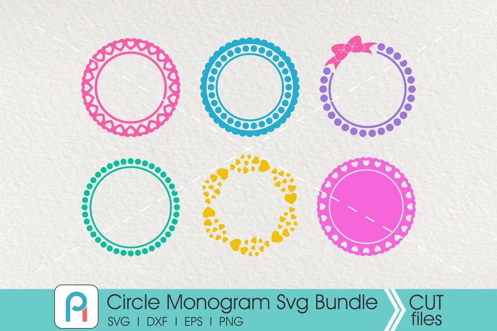 Circle Monogram Frame Svg, Circle Frame Svg, Monogram Svg - So Fontsy