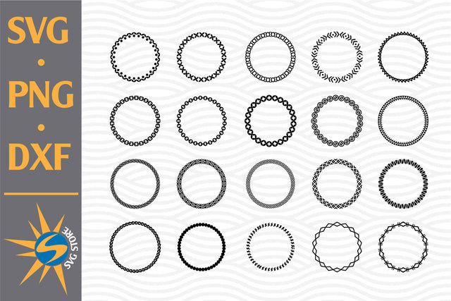 Circle Frame SVG, PNG, DXF Digital Files Include SVG SVGStoreShop 