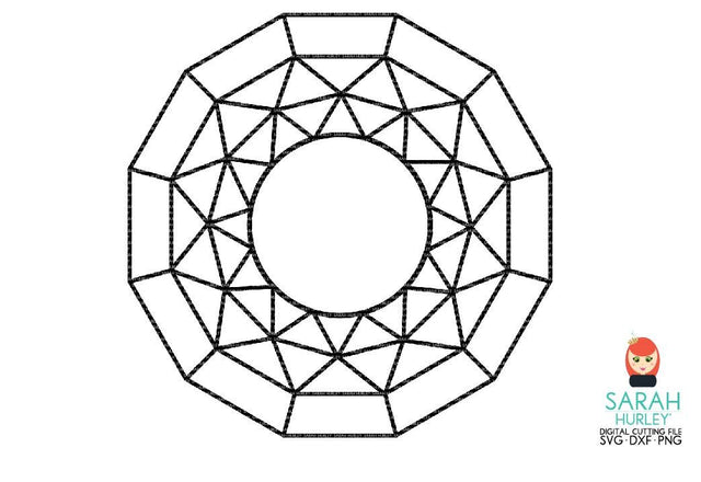 Circle Gem Frame SVG Sarah Hurley 
